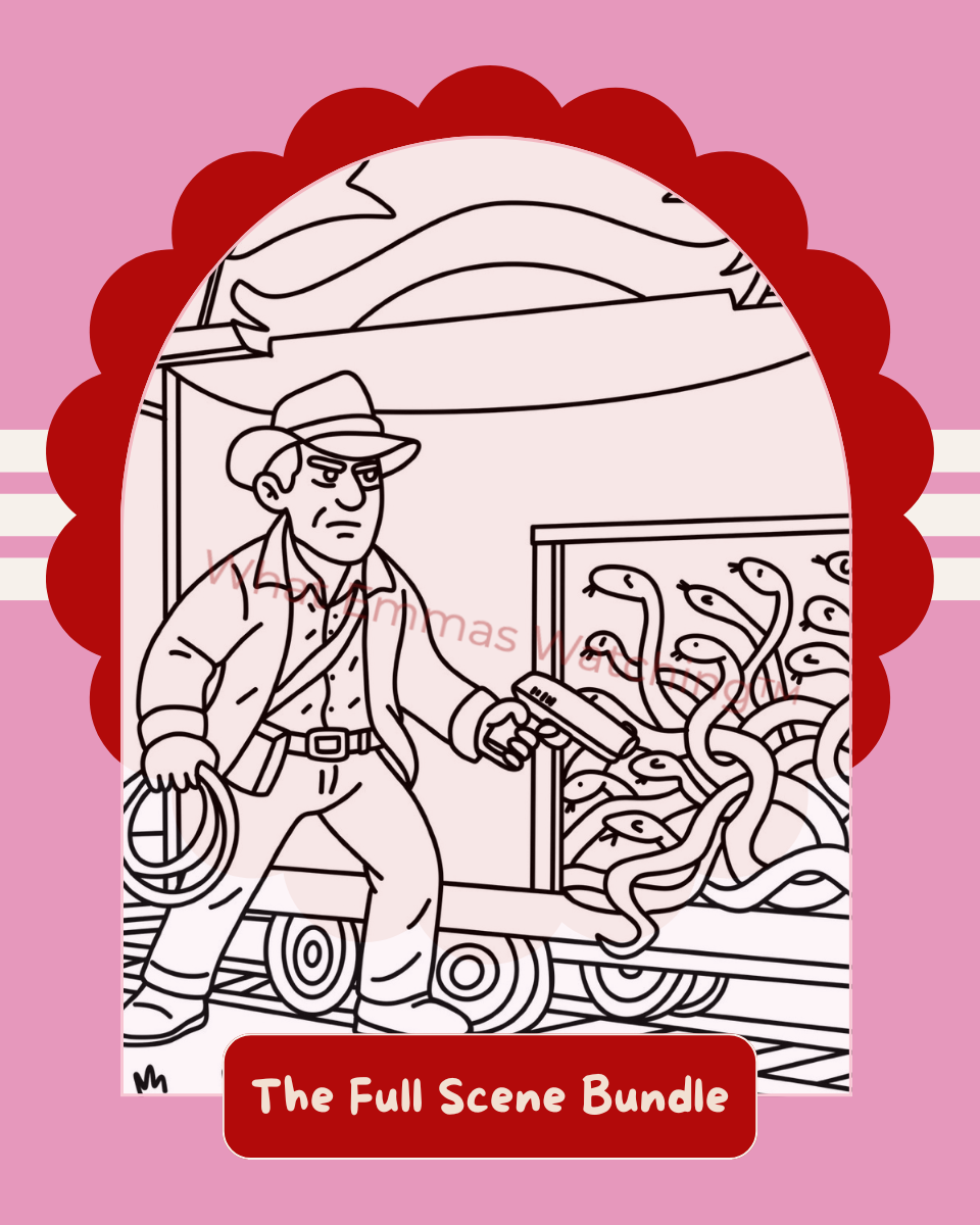 The Full Scene Bundle colouring page preview with watermark