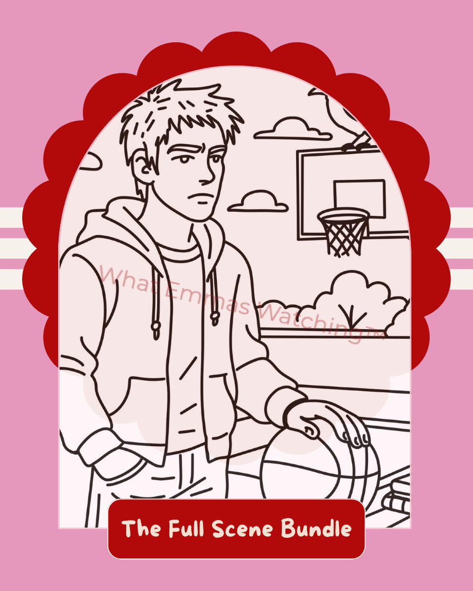 The Full Scene Bundle colouring page preview with watermark