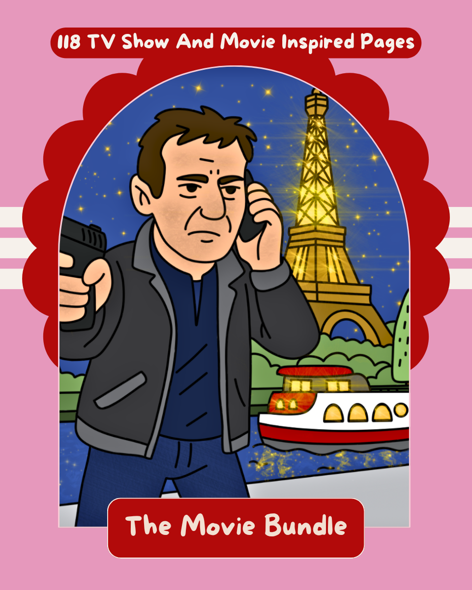 Book cover with a character on a phone call and Eiffel Tower in the background, titled 'The Movie Bundle'.