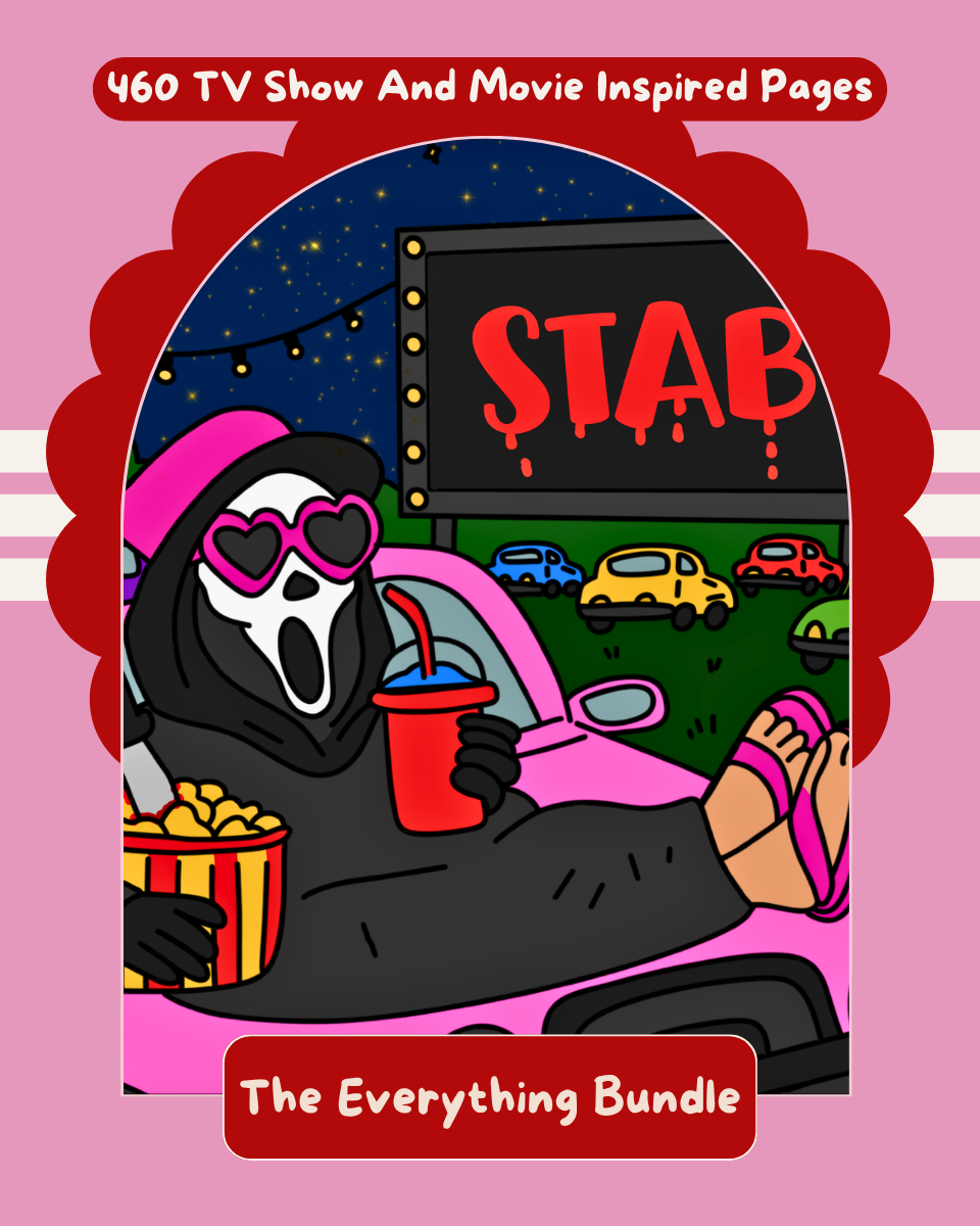 The Everything Bundle colouring page preview with watermark