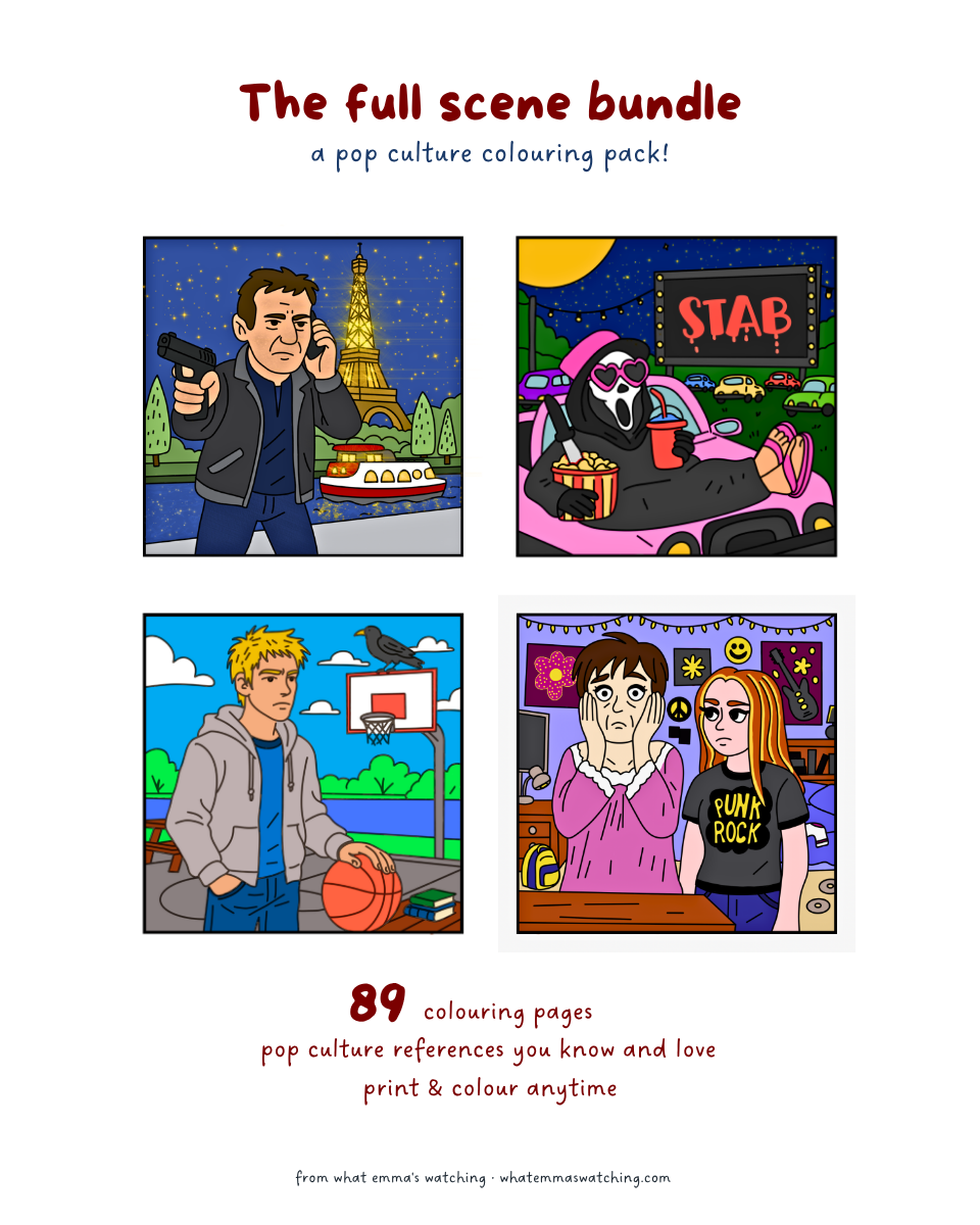 The Full Scene Bundle colouring page preview with watermark