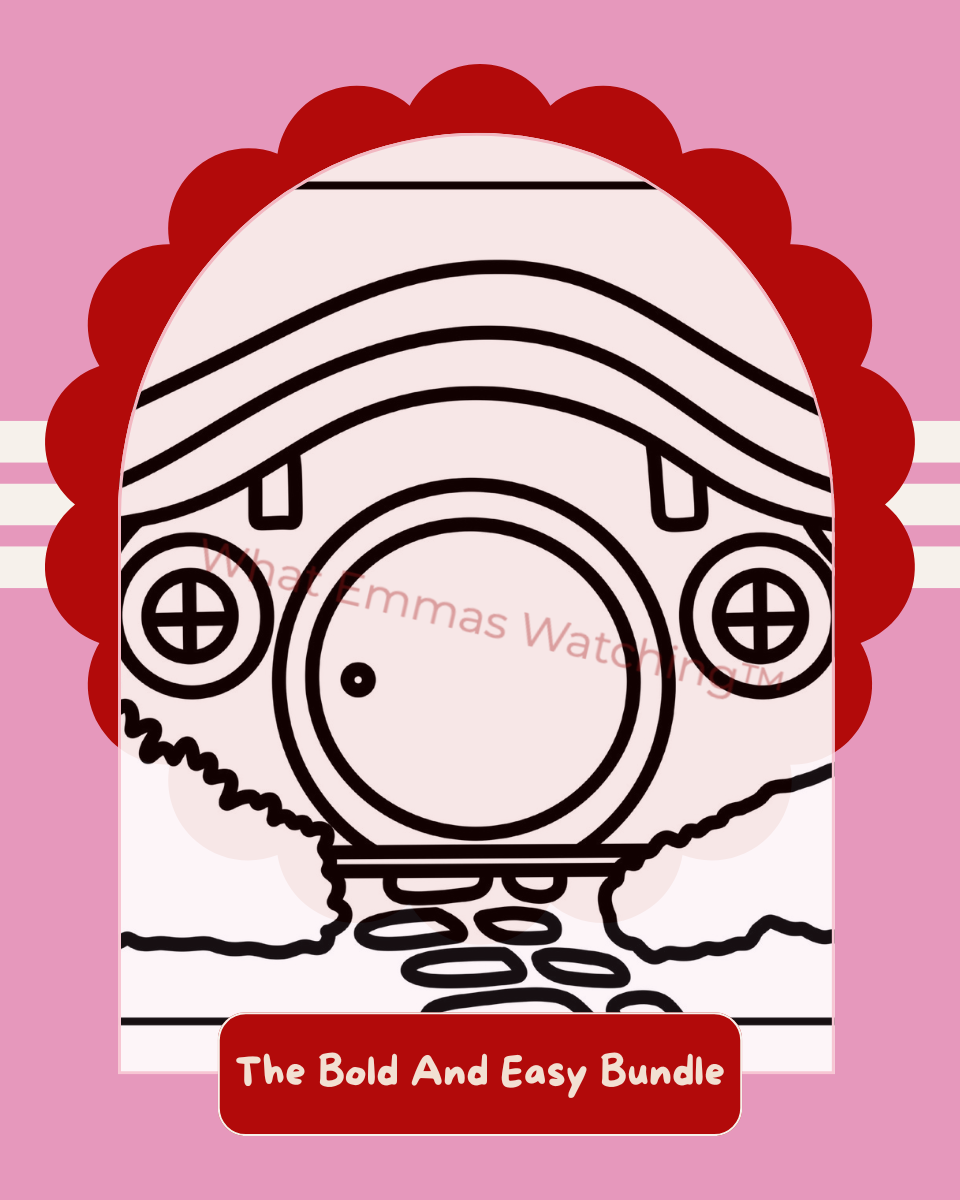 The Bold And Easy Bundle colouring page preview with watermark