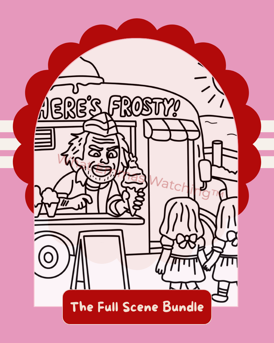 The Full Scene Bundle colouring page preview with watermark
