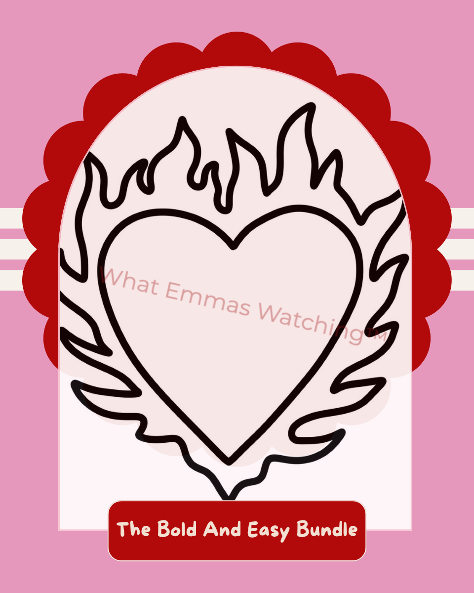 The Bold And Easy Bundle colouring page preview with watermark