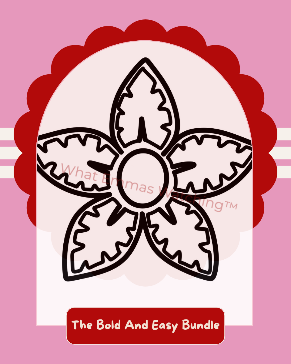 The Bold And Easy Bundle colouring page preview with watermark