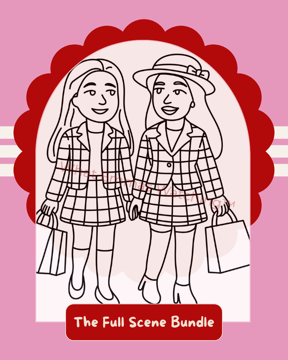 The Full Scene Bundle colouring page preview with watermark