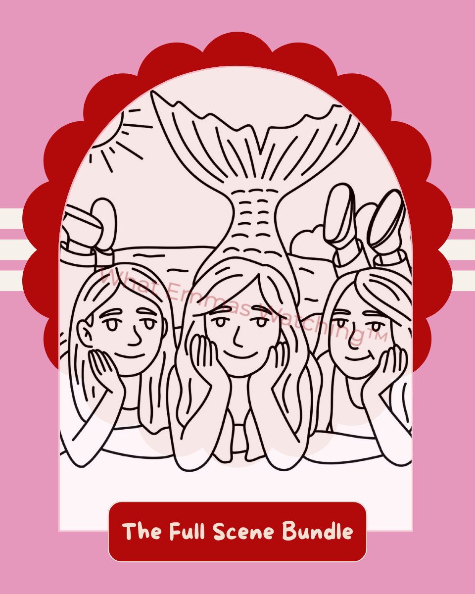 The Full Scene Bundle colouring page preview with watermark